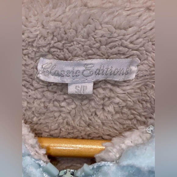 Women’s Vintage hooded full zip mint and blue fleece Jacket with polar bears S/M - Picture 3 of 15